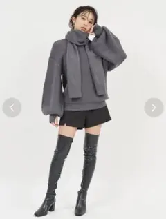 ROYAL PARTY（ロイヤルパーティー） マフラー付ニットトップス