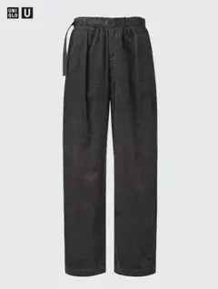 ユニクロU　コーデュロイタックワイドパンツ　Sサイズ　ダークグレー