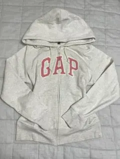 Y2K GAP ジップアップパーカー オートミールカラー×ピンク