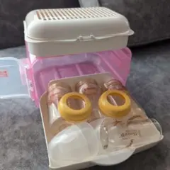 pigeon哺乳瓶消毒ケース&哺乳瓶4本