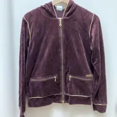 ☆値下げ☆adidas ベルベットブラウンフード付きパーカー L