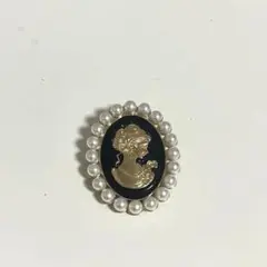 【匿名配送◎】ブローチ ブラック パール クラシック レトロ ヴィンテージ