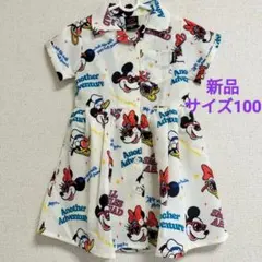 新品☆BABYDOLL ディズニー リゾート総柄ワンピース 100 オフホワイト