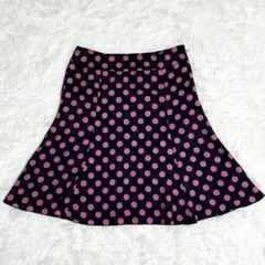 イマージュ ドットフレアスカート Aライン レトロ 個性的 ストレッチ ガーリー