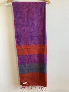 ストライプデザイン ストール 紫 赤
