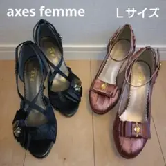axes femme　アクシーズファム　パンプス　ヒール　ブラック　ローズ　Ｌ