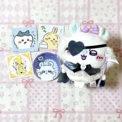 ちいかわ天使と悪魔マスコット　アクリルバッジ　モモンガ　うさぎ　ハチワレ　ラッコ