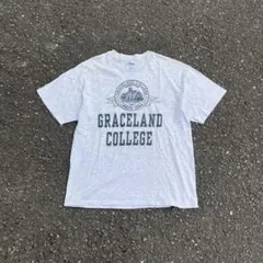 USA製 80s Hanes Tシャツ カレッジ 霜降りグレー 半袖カットソー