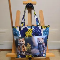 かわいい猫柄トートバッグNo.58(少し大きめ)