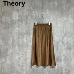 Theory　サテンミディ丈スカート　イージープルオンスカート　S 日本製のサムネイル