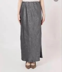 【Noble】リンクルサテンナローAラインスカート