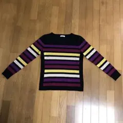 新品　ストライプ柄長袖ニット