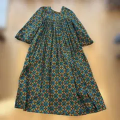 OZ vintage購入アフリカンバティック幾何学模様 ロングワンピース