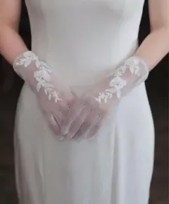 手袋+ロングベール 結婚式　ウェデング小物