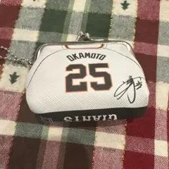 最終⭐︎ジャイアンツ　選手ミニがま口チェーン 岡本和真　25