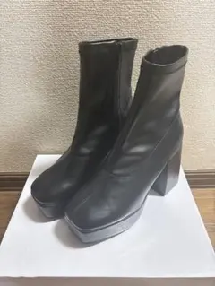 ブラックハイヒールブーツ 23.5cm