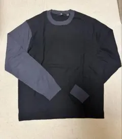 +J カシミアニットセーター M 黒/グレー　ジルサンダー