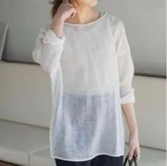 【美品】Spick & Span メッシュリネンルーズプルオーバーのサムネイル