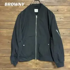 ♦︎【ブラウニー】BROWNY 黒 ジップアップ ジャンパー ブルゾン L