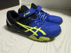 ASICS キッズ スニーカー 青/黒/黄　23cm