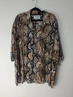 CALEE スネーク柄 アロハシャツ 半袖 ブラック XL - メルカリ
