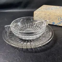 未使用　石塚硝子　アデリア　マジエスト　スープカップ　プレート　レトロ　当時物のサムネイル