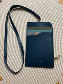 お買い得/Paul Smith スマホケース　首掛け　ネイビー