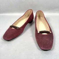 美品✨リーガル フラットシューズ スクエア パンプス リボン 23.5