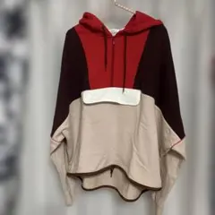 CREOLME カラーブロック フード付きパーカー