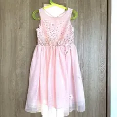 H&M キッズ ドレス ピンク 花柄 スパンコール 122cmのサムネイル