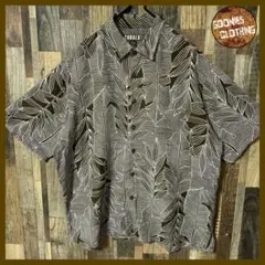 カーキ メンズ 2XL 柄シャツ アロハ ハワイアン USA古着 半袖 シャツ