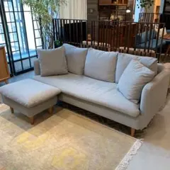 unico RAUFA ソファ 3S GY-K161C オットマン付き