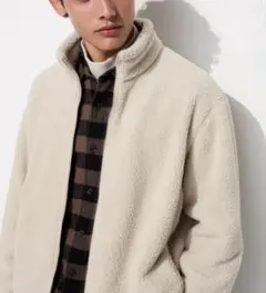ユニクロ　ボアフリースジャケット　ナチュラル　Sサイズ　UNIQLO