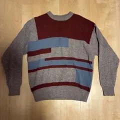 ZANOBETTI SPOST ITALY 幾何学柄 ハイゲージニット