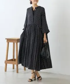BEARDSLEY 　ドットギャザーワンピース　サイズ１