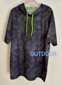 OUTDOOR PRODUCTS 半袖パーカー 迷彩柄 カモフラ フーディーのサムネイル