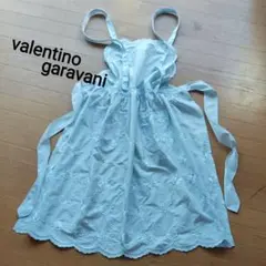ヴァレンティノ・ガラヴァーニ　花柄刺繍エプロン　タグ付き