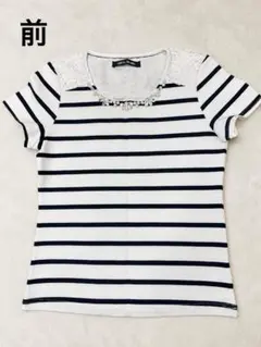 セシルマクビー　半袖　Tシャツ（レース・ビジュー装飾）