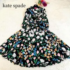 ♡美品♡ケイトスペード♡カシュクールワンピース　フレア　花柄　フリル　リボン