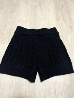 GRL ケーブル編み ニットショートパンツ ブラック