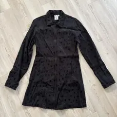 X-girl ブラック 星柄 ジップアップワンピース