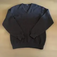 古着 FLORIDO Vネックブラウンニットセーター Lサイズ