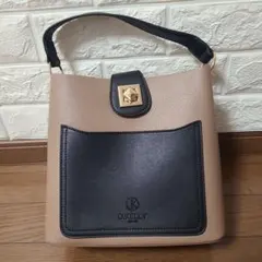 D.KELLY ベージュ ブラック トートバッグ