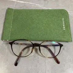 OWNDAYS オンデーズ 軽量 べっ甲ラウンドメガネ ブラウン ケース付き