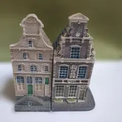 オランダ風 街並み ミニチュアハウス 置物 2個セット