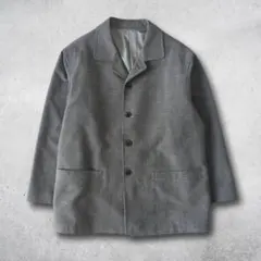 90s ヘリンボーン チェスターコート グレー L シンプル ノームコア