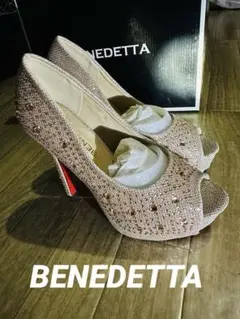 ベネデッタ BENEDETTAオープントゥハイヒール 3276 GLD 22.5