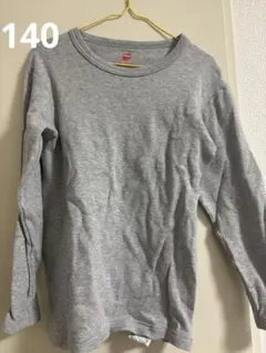 Hanes ComfortWarm 長袖カットソー 140 グレー