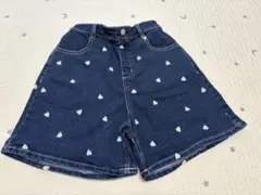 ペアマノン ハート刺繍ショートパンツ インディゴブルー 150