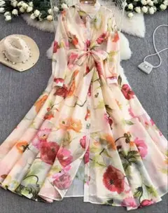 花柄ワンピース